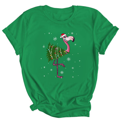 Funny Flamingo Christmas Tree Xmas Light Gift Shirt & Sweatshirt | siriusteestore