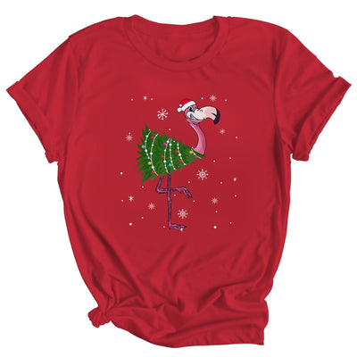 Funny Flamingo Christmas Tree Xmas Light Gift Shirt & Sweatshirt | siriusteestore