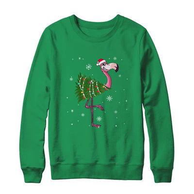 Funny Flamingo Christmas Tree Xmas Light Gift Shirt & Sweatshirt | siriusteestore
