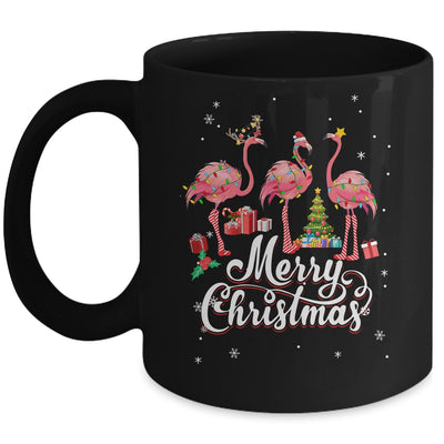 Funny Flamingo Lights Santa Hat Xmas Tree Christmas Mug | siriusteestore