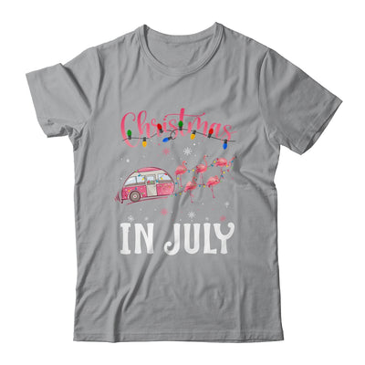 Funny Flamingo Pink Retro Camping Car Christmas In July Shirt & Tank Top | siriusteestore