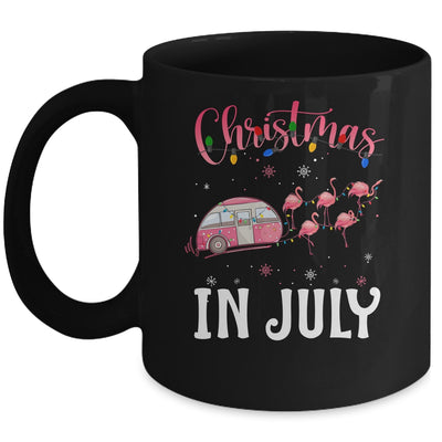 Funny Flamingo Pink Retro Camping Car Christmas In July Mug | siriusteestore