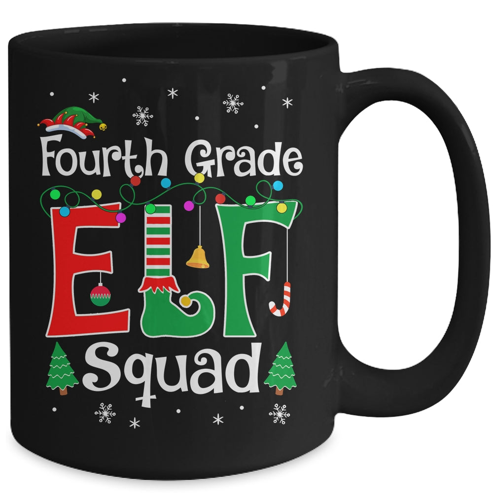 Funny Fourth Grade Elf Squad Teacher Christmas Child Xmas Mug | siriusteestore