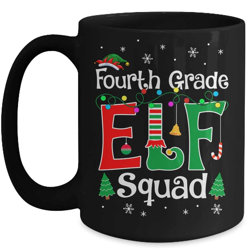 Funny Fourth Grade Elf Squad Teacher Christmas Child Xmas Mug | siriusteestore