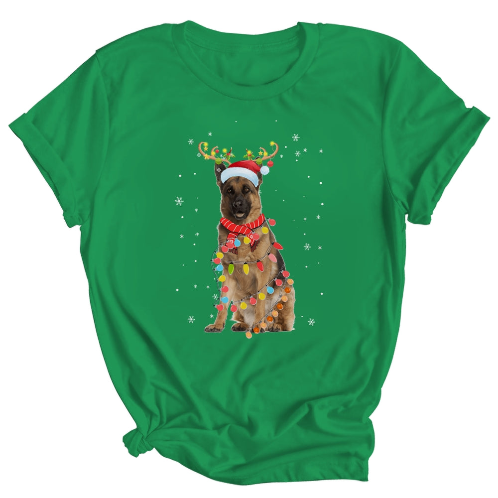 Funny German Shepherd Christmas Tree Santa Reindeer Pajamas Shirt & Sweatshirt | siriusteestore
