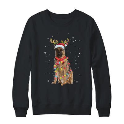 Funny German Shepherd Christmas Tree Santa Reindeer Pajamas Shirt & Sweatshirt | siriusteestore
