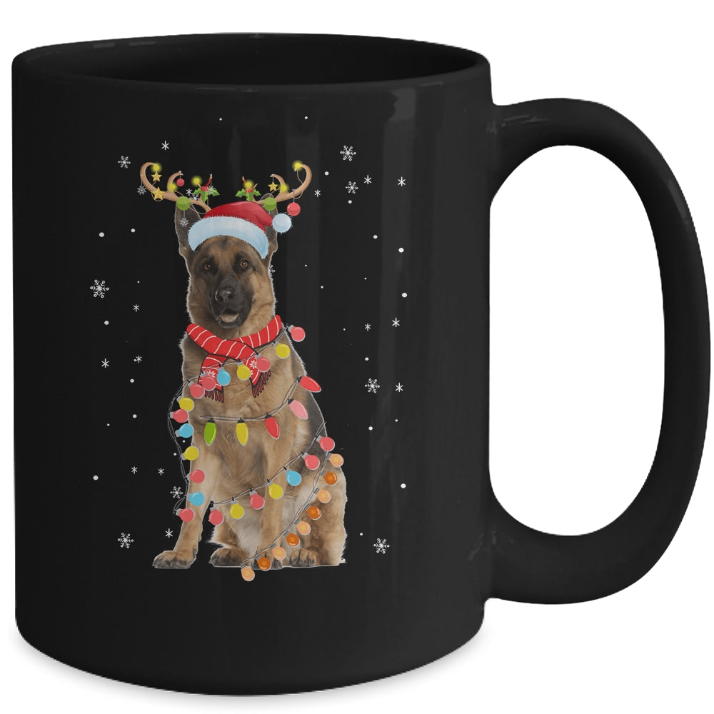 Funny German Shepherd Christmas Tree Santa Reindeer Pajamas Mug | siriusteestore