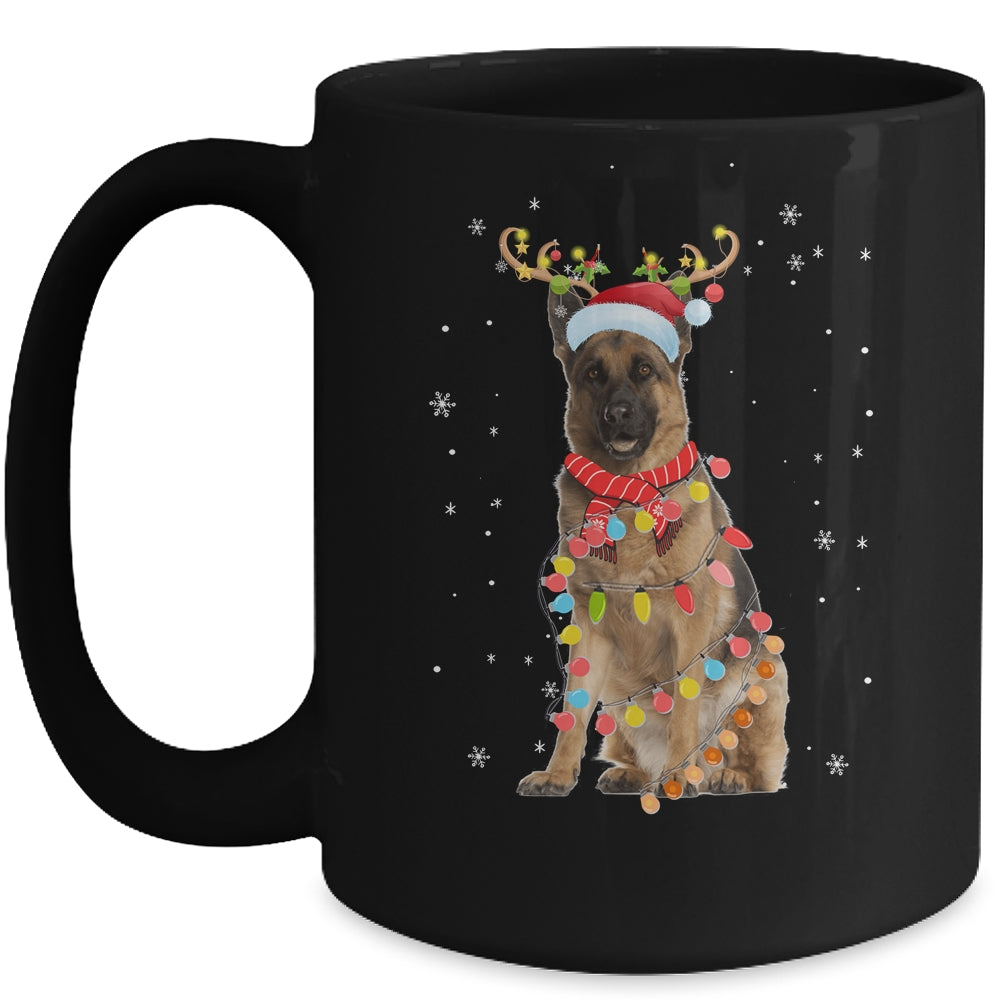 Funny German Shepherd Christmas Tree Santa Reindeer Pajamas Mug | siriusteestore
