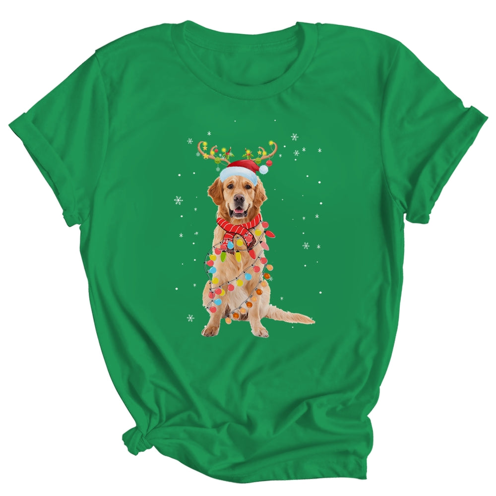 Funny Golden Retriever Christmas Tree Santa Reindeer Pajamas Shirt & Sweatshirt | siriusteestore
