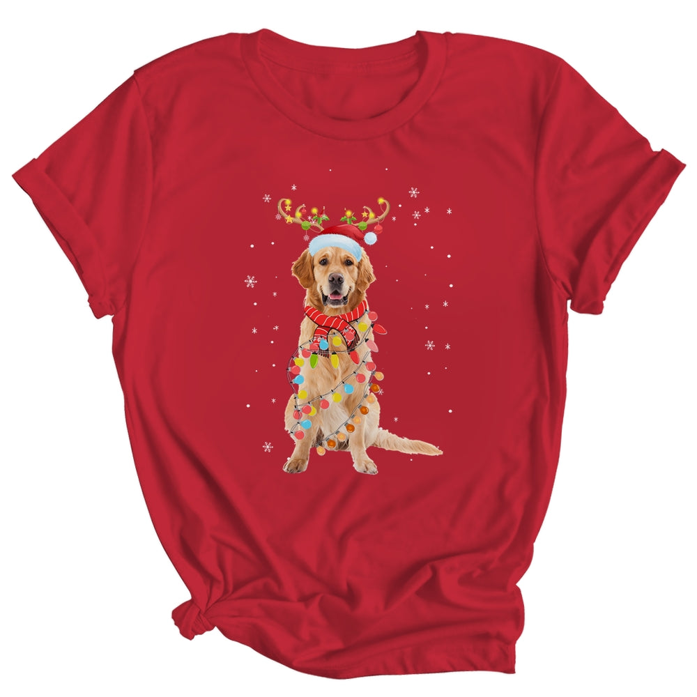 Funny Golden Retriever Christmas Tree Santa Reindeer Pajamas Shirt & Sweatshirt | siriusteestore