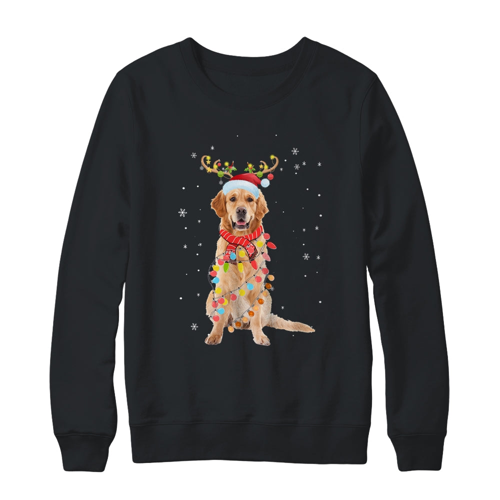 Funny Golden Retriever Christmas Tree Santa Reindeer Pajamas Shirt & Sweatshirt | siriusteestore