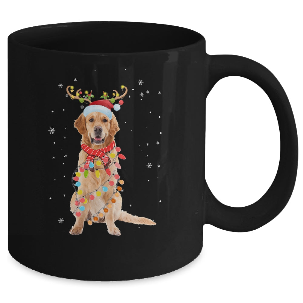Funny Golden Retriever Christmas Tree Santa Reindeer Pajamas Mug | siriusteestore