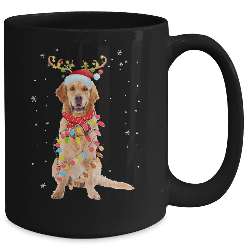 Funny Golden Retriever Christmas Tree Santa Reindeer Pajamas Mug | siriusteestore