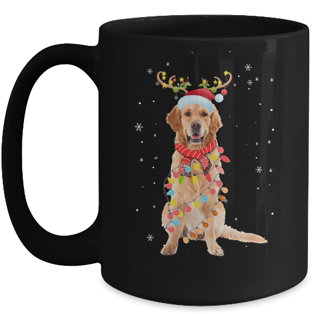 Funny Golden Retriever Christmas Tree Santa Reindeer Pajamas Mug | siriusteestore