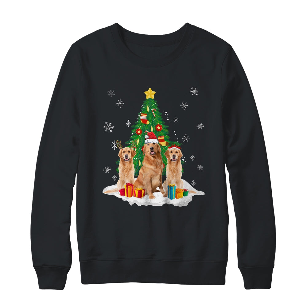 Funny Golden Retriever Ugly Christmas Dog Lovers Women Shirt & Sweatshirt | siriusteestore