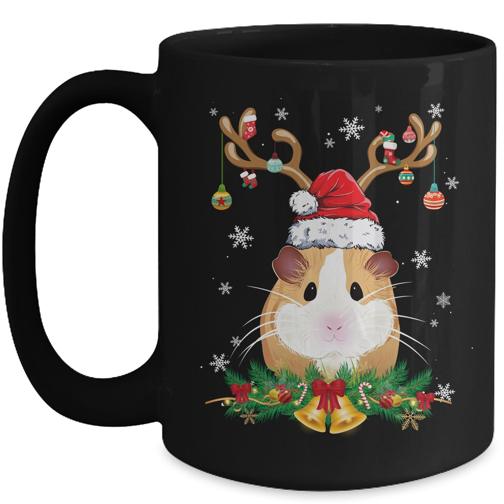 Funny Guinea Pig Reindeer Lights Ornament Santa Christmas Xmas Mug | siriusteestore