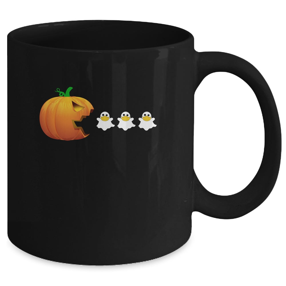 Funny Halloween For Women Kids Men Pumpkin Ghost Mask Mug | siriusteestore