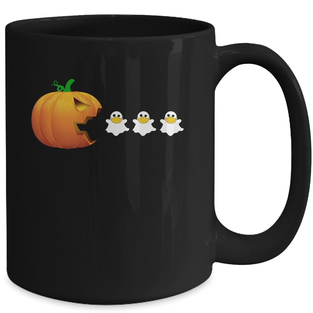Funny Halloween For Women Kids Men Pumpkin Ghost Mask Mug | siriusteestore