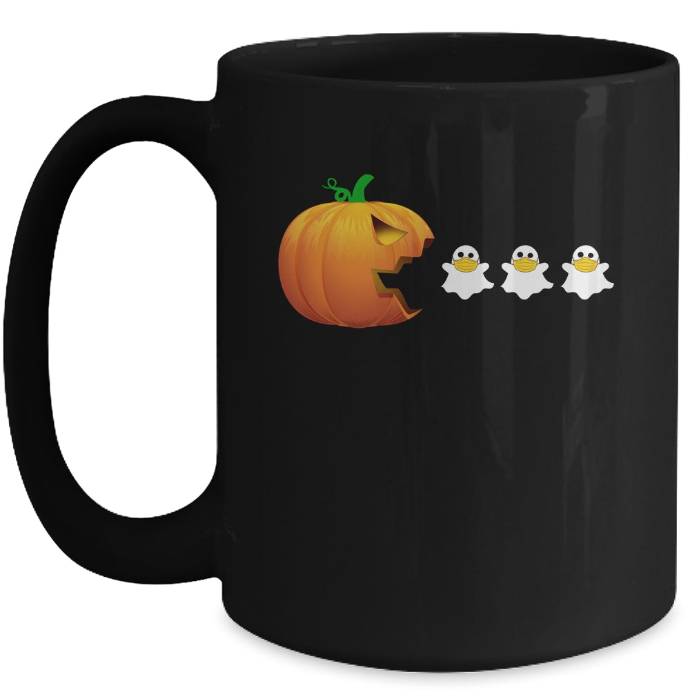 Funny Halloween For Women Kids Men Pumpkin Ghost Mask Mug | siriusteestore