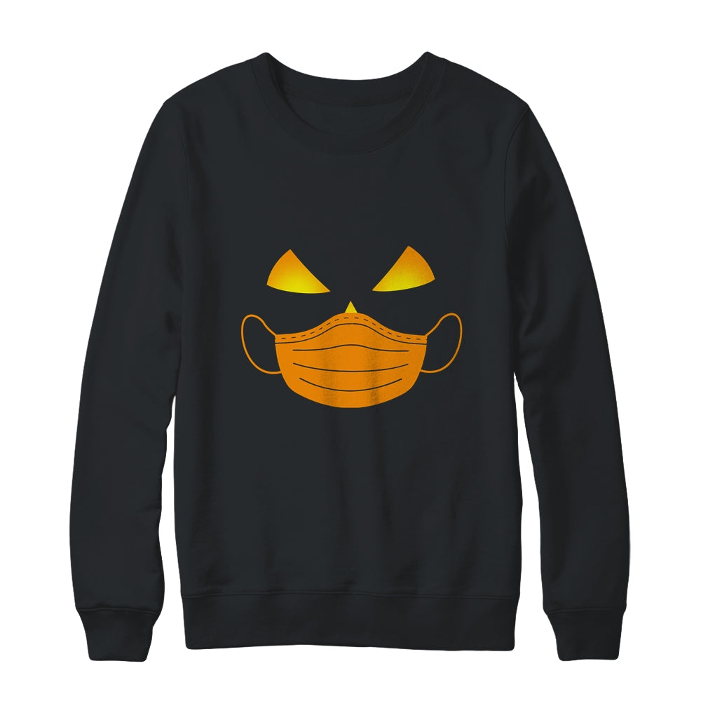 Funny Halloween Pumpkin Wearing A Mask Shirt & Sweatshirt | siriusteestore