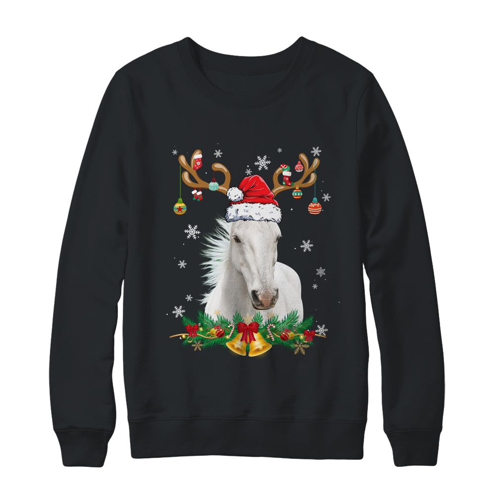 Funny Horse Reindeer Lights Ornament Santa Christmas Xmas Shirt & Sweatshirt | siriusteestore