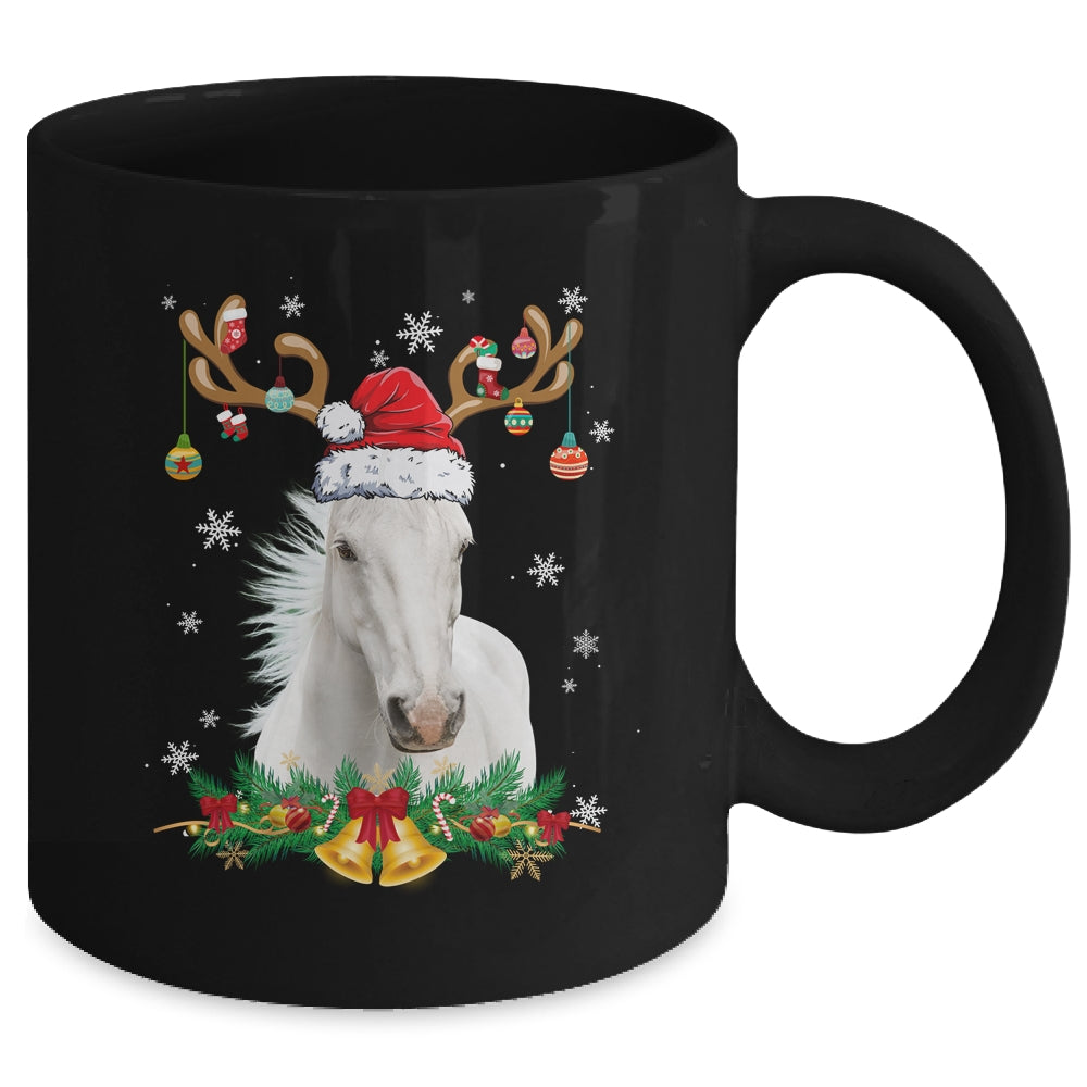 Funny Horse Reindeer Lights Ornament Santa Christmas Xmas Mug | siriusteestore