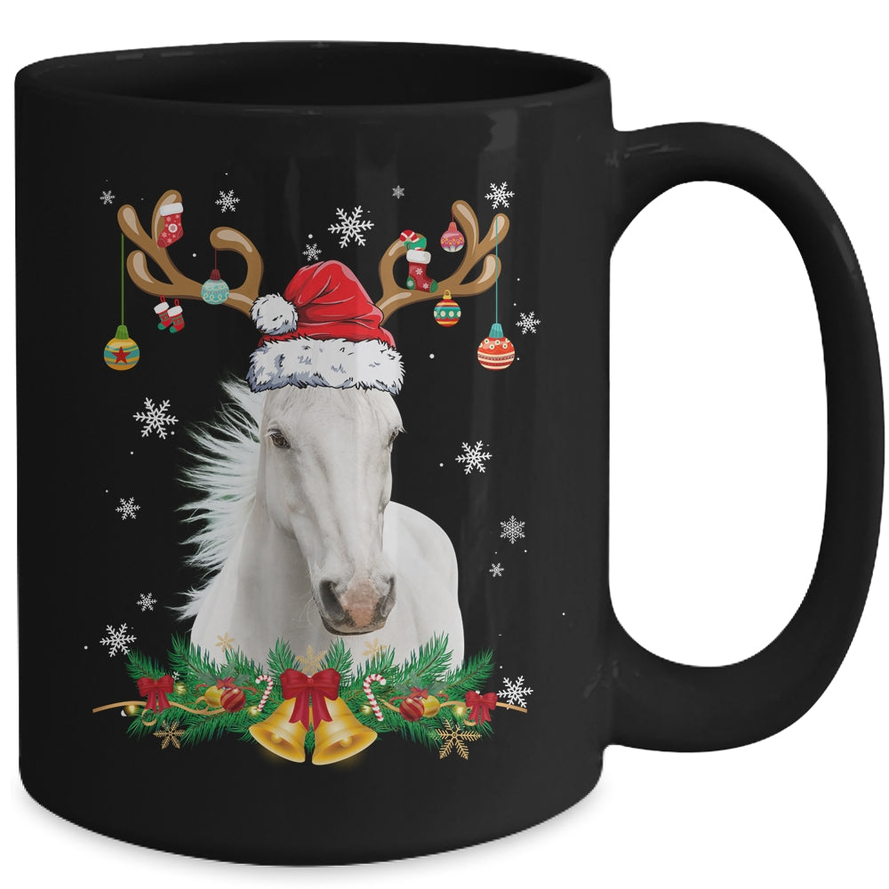 Funny Horse Reindeer Lights Ornament Santa Christmas Xmas Mug | siriusteestore