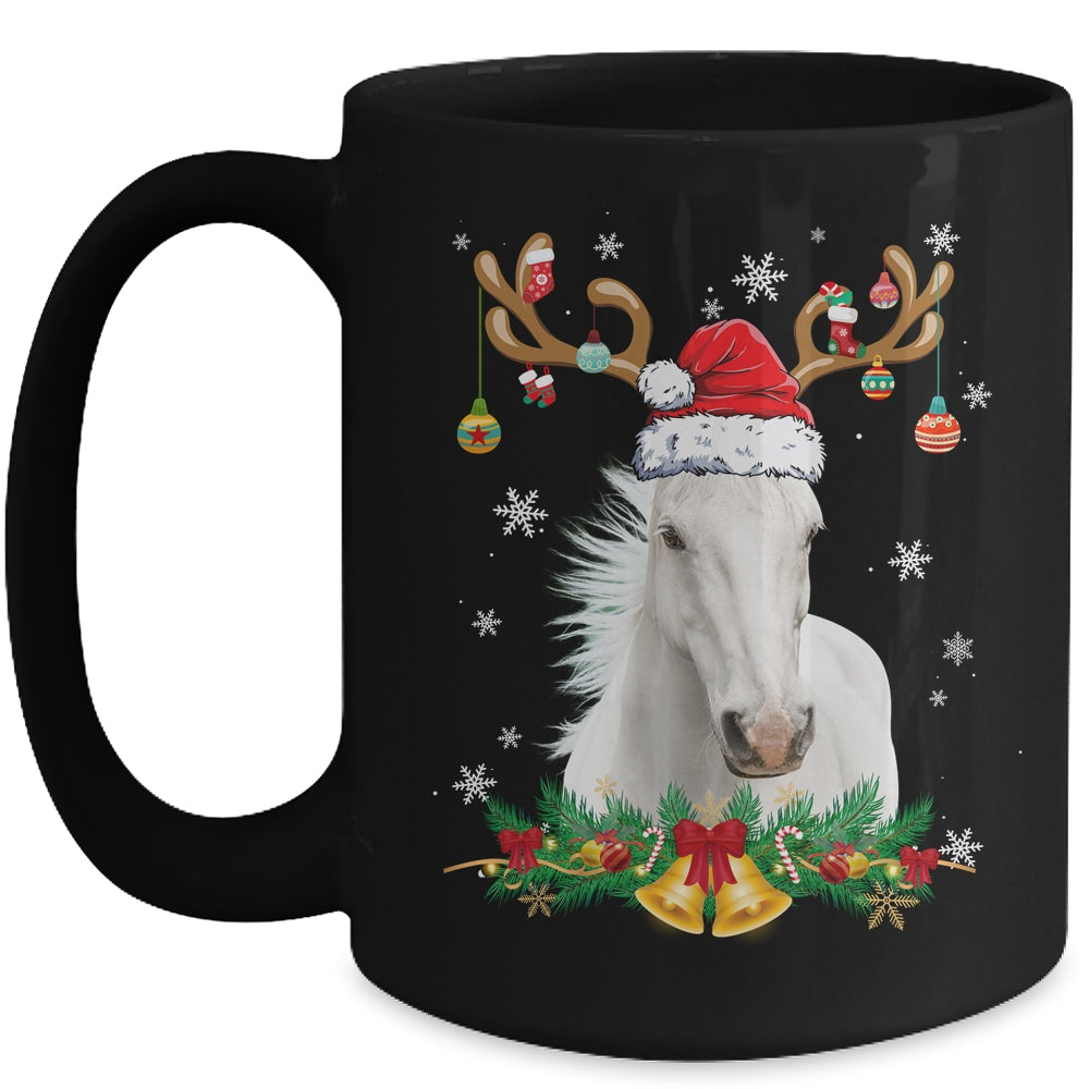 Funny Horse Reindeer Lights Ornament Santa Christmas Xmas Mug | siriusteestore