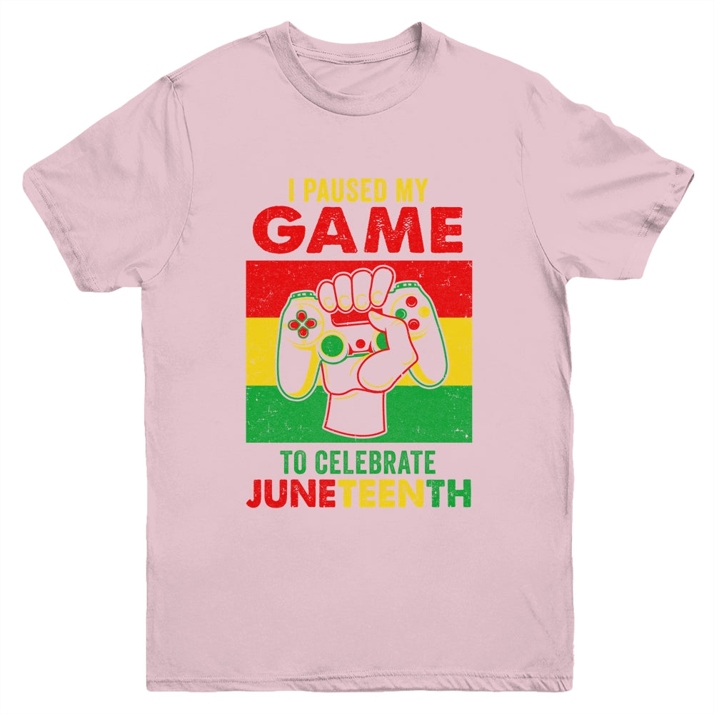 Funny I Paused My Game To Celebrate Juneteenth Black Gamers Youth Shirt | siriusteestore