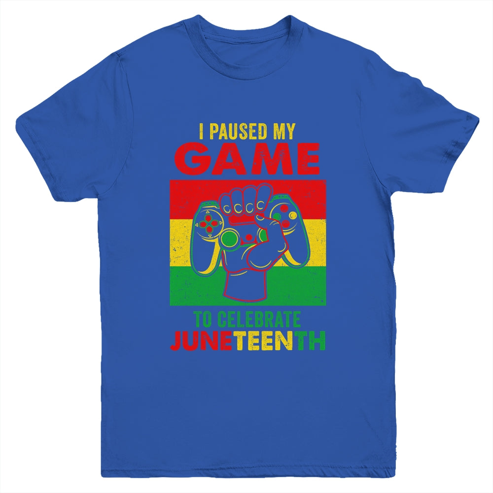 Funny I Paused My Game To Celebrate Juneteenth Black Gamers Youth Shirt | siriusteestore