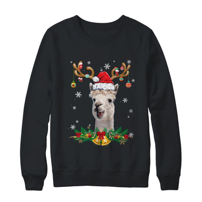 Funny Llama Reindeer Lights Ornament Santa Christmas Xmas Shirt & Sweatshirt | siriusteestore