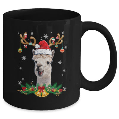 Funny Llama Reindeer Lights Ornament Santa Christmas Xmas Mug | siriusteestore