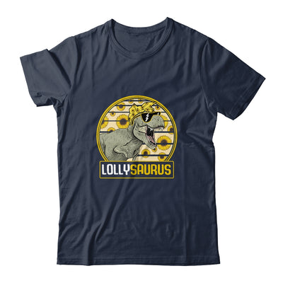 Funny Lolly Saurus Sunflower Dinosaur Grandma T Rex Shirt & Tank Top | siriusteestore