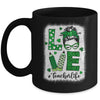 Funny Love Messy Bun Teacher Life St Patricks Day Shamrock Mug | siriusteestore