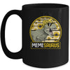 Funny Meme Saurus Sunflower Dinosaur Grandma T Rex Mug | siriusteestore