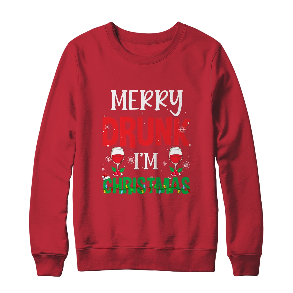 Funny Merry Drunk I'm Christmas Xmas Holiday Party Shirt & Sweatshirt | siriusteestore