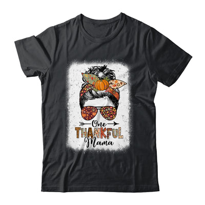 Funny Messy Bun One Thankful Mama Fall Autumn Thanksgiving Shirt & Hoodie | siriusteestore