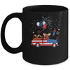 Funny Moose Riding Red Truck USA Flag Patriotic 4th Of July Mug | siriusteestore