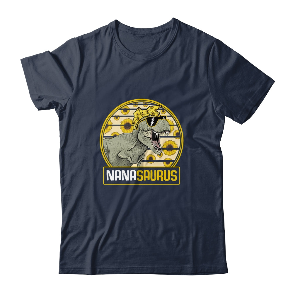 Funny Nana Saurus Sunflower Dinosaur Grandma T Rex Shirt & Tank Top | siriusteestore
