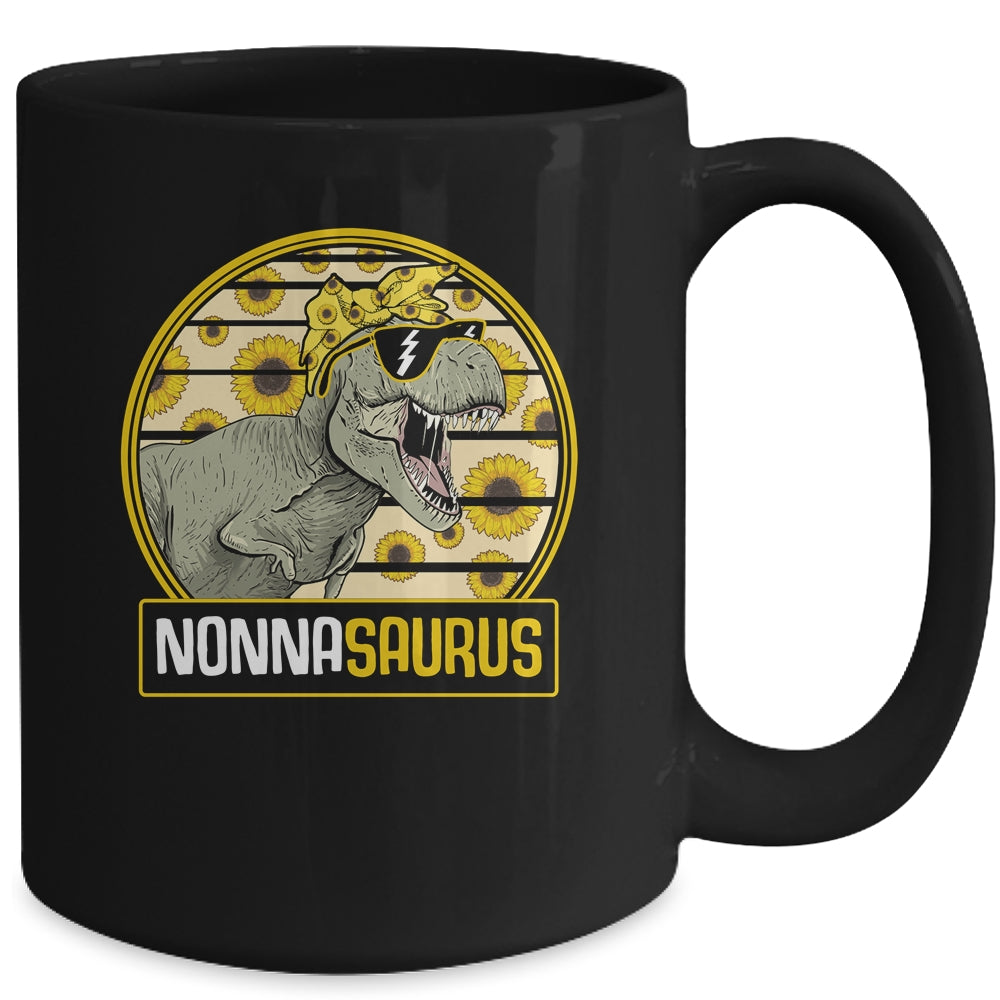 Funny Nonna Saurus Sunflower Dinosaur Grandma T Rex Mug | siriusteestore