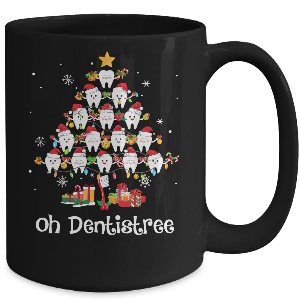 Funny Oh Dentistree Christmas Tree Dentist Dental Assistant Mug | siriusteestore