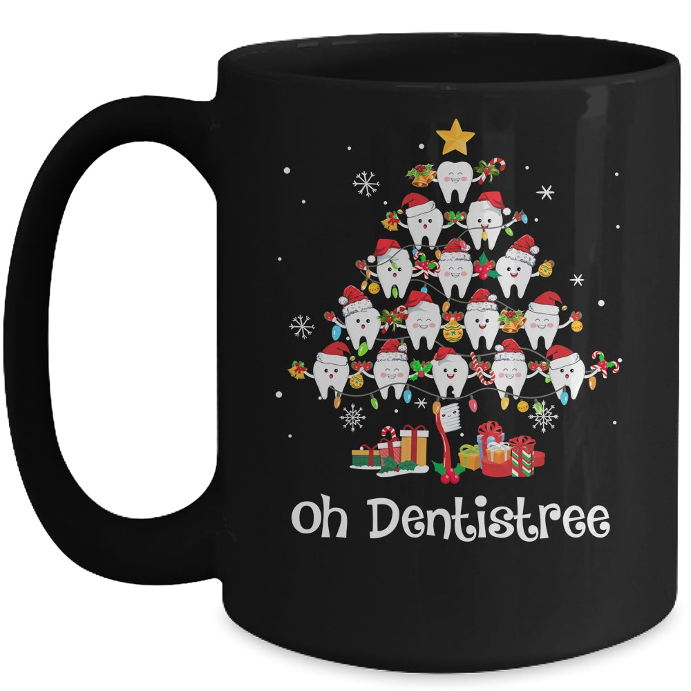 Funny Oh Dentistree Christmas Tree Dentist Dental Assistant Mug | siriusteestore