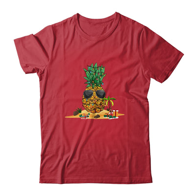 Funny Pineapple Hawaiian Hawaii Christmas Tree Lights Xmas Shirt & Sweatshirt | siriusteestore