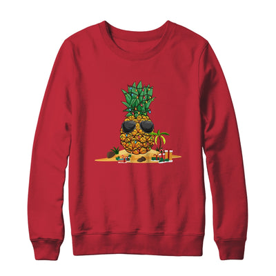 Funny Pineapple Hawaiian Hawaii Christmas Tree Lights Xmas Shirt & Sweatshirt | siriusteestore