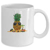 Funny Pineapple Hawaiian Hawaii Christmas Tree Lights Xmas Mug | siriusteestore