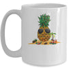 Funny Pineapple Hawaiian Hawaii Christmas Tree Lights Xmas Mug | siriusteestore