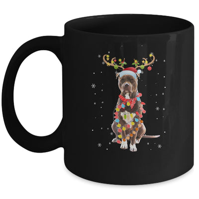 Funny Pitbull Christmas Tree Santa Reindeer Pajamas Mug | siriusteestore