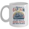 Funny Pontoon Captain Boat Boating Lake Dad Retro Vintage  Mug | siriusteestore