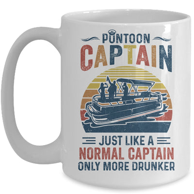 Funny Pontoon Captain Boat Boating Lake Dad Retro Vintage  Mug | siriusteestore
