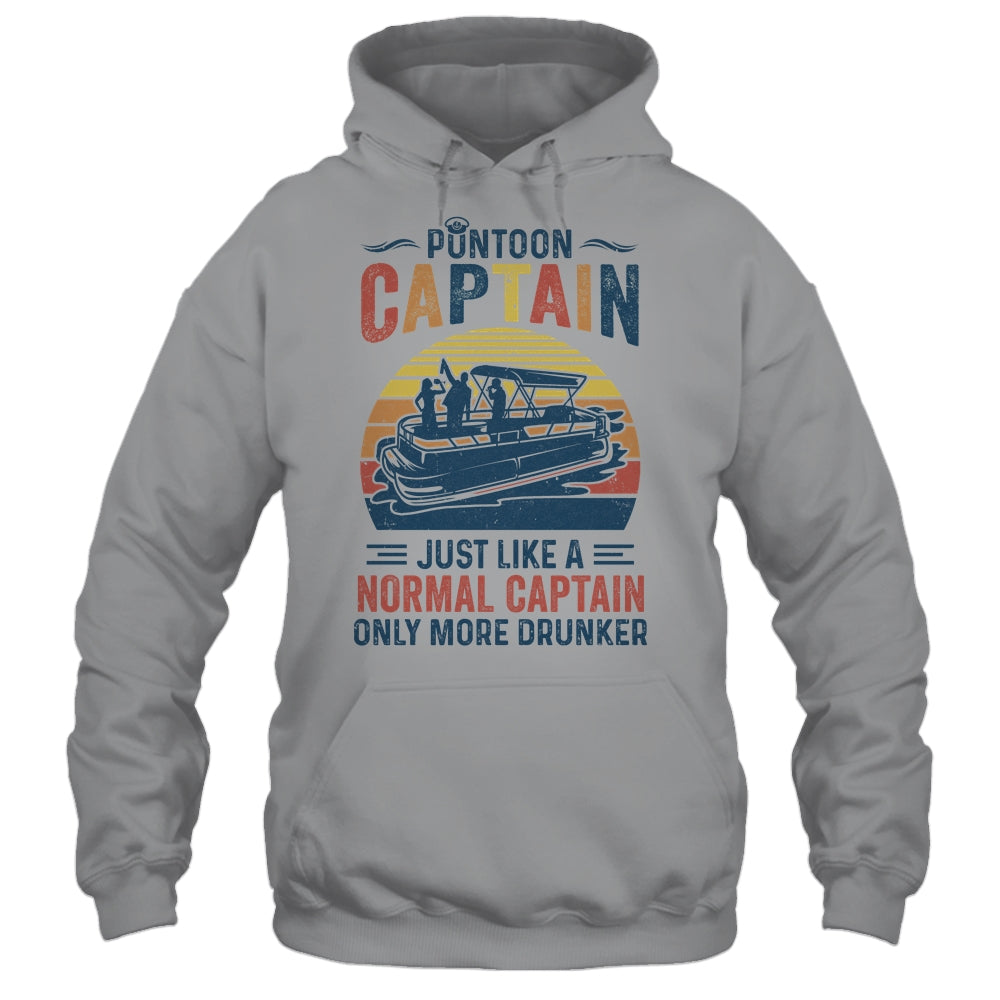 Funny Pontoon Captain Boat Boating Lake Dad Retro Vintage  Shirt & Hoodie | siriusteestore